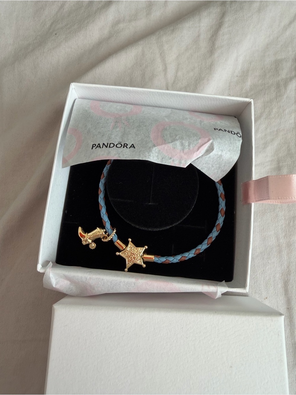 Disney Pixar Toy Story Sheriff Star Bracelet with extra charm